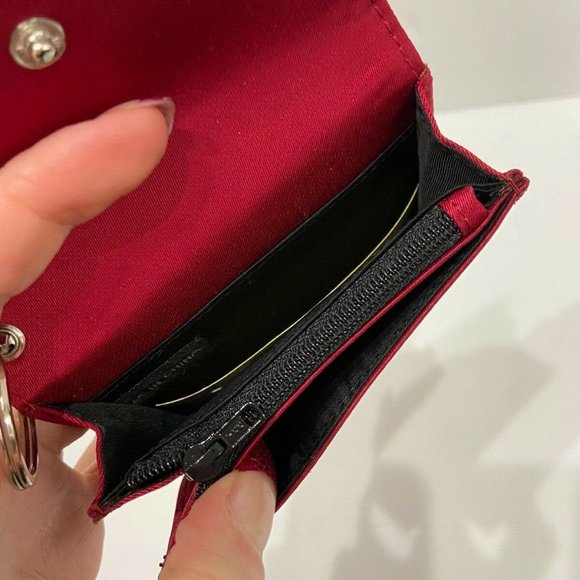 Kate Spade Red Satin Coin Wallet Keychain - Picture 4 of 8
